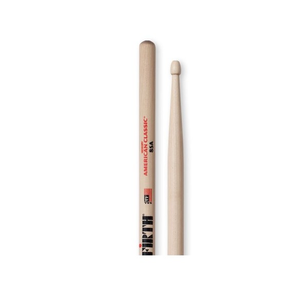 Vic Firth American Classic 85A Hickory Drumsticks, Wood Tip