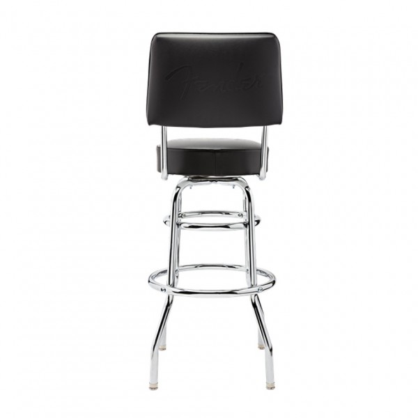 Fender Blackout Backrest Barstool with Embossed Logo, 30"