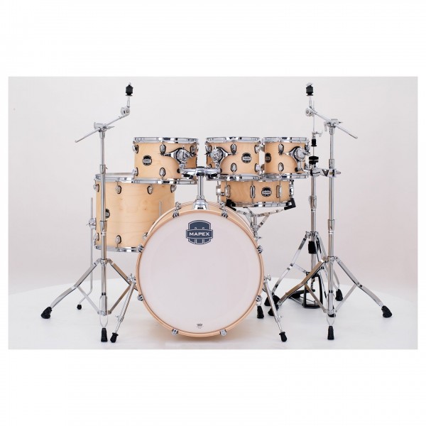 Mapex Mars Maple 22" 6pc Rock Fusion Shell Pack, Natural Satin - Free 8" Tom