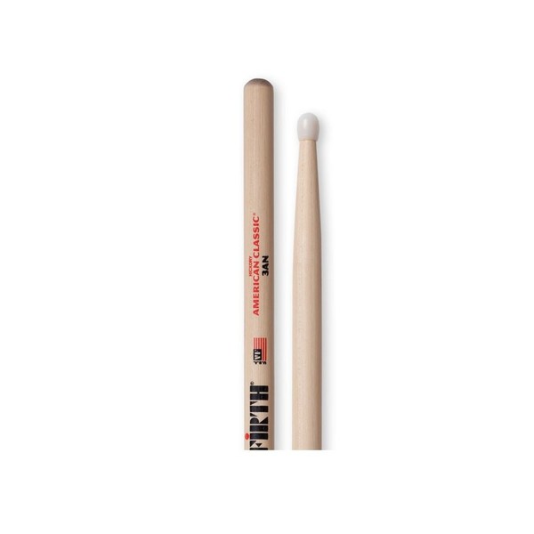 Vic Firth American Classic 3AN Drumsticks, Nylon Tip