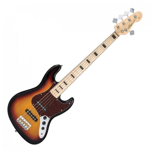 Vintage V495 Coaster Series 5 String Bass Pack, 3 Tone Sunburst