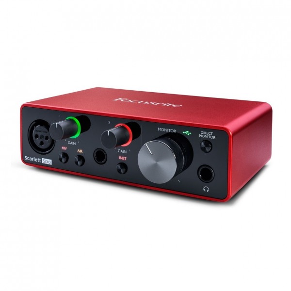Focusrite Scarlett Solo (3rd Gen) Interface and Alesis Elevate 4 Studio Monitor Bundle