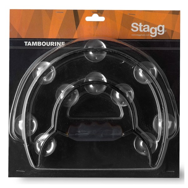 Stagg Cutaway Tambourine, 20 Jingles, Black