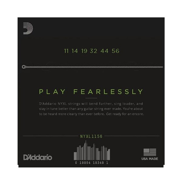 D'Addario NYXL1156 Nickel Wound, Medium Top / Ex-Heavy Bottom, 11-56