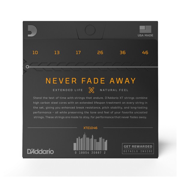 D'Addario XTE1046 XT NPS Regular Light Guitar Strings, 10-46