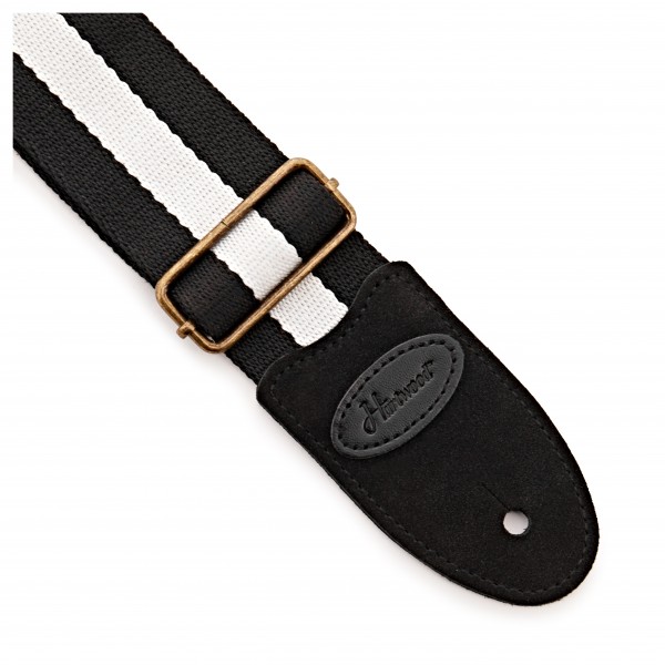 Hartwood Cotton Guitar Strap Black & White Stripe