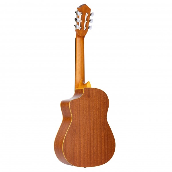 Ortega Requinto Series Pro Electro Nylon String, Natural Solid Cedar