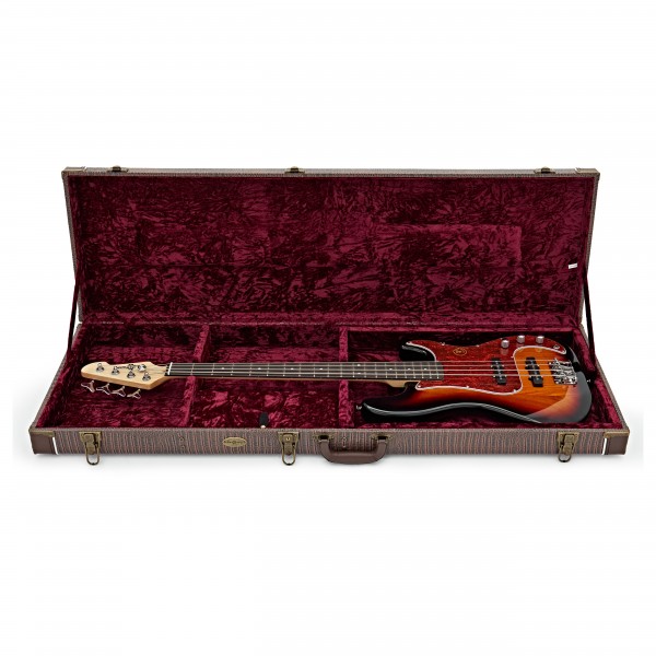 Deluxe Bass Guitar Case by Gear4music - Dark Brown