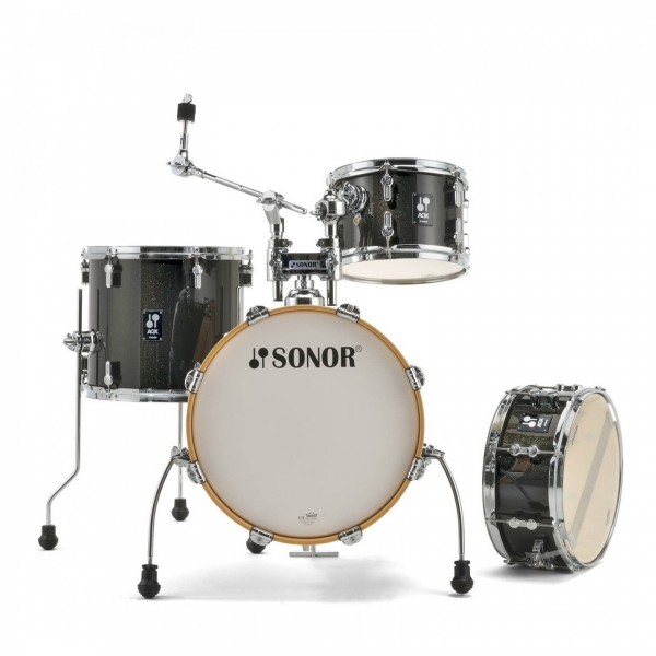 Sonor AQX 16" Jungle Shell Pack w/Free Throne, Black Midnight Sparkle
