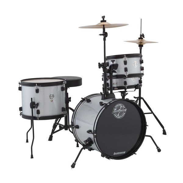 Ludwig Pocket Kit By Questlove, White Sparkle with Free Lessons