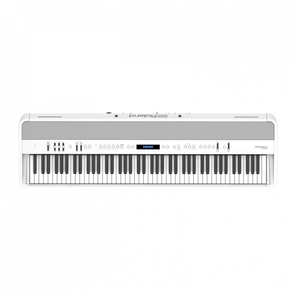 Roland FP-90X Digital Piano with Wood Frame Stand and Pedals, White
