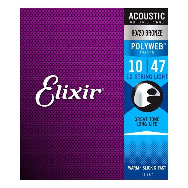 Elixir 11150 POLYWEB 12-String Acoustic Guitar Strings,10-47
