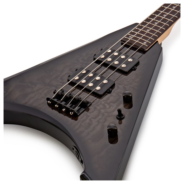 Harlem V Bass Guitar by Gear4music, Trans Black