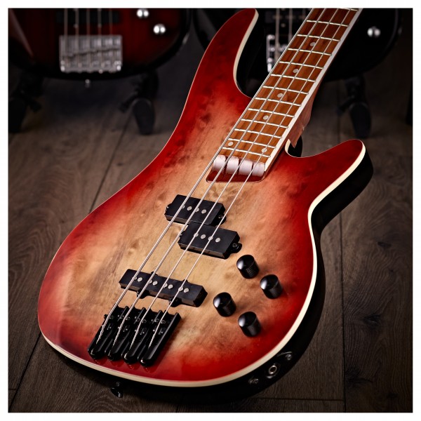 Chicago Select Bass Guitar by Gear4music, Reverse Red Burst