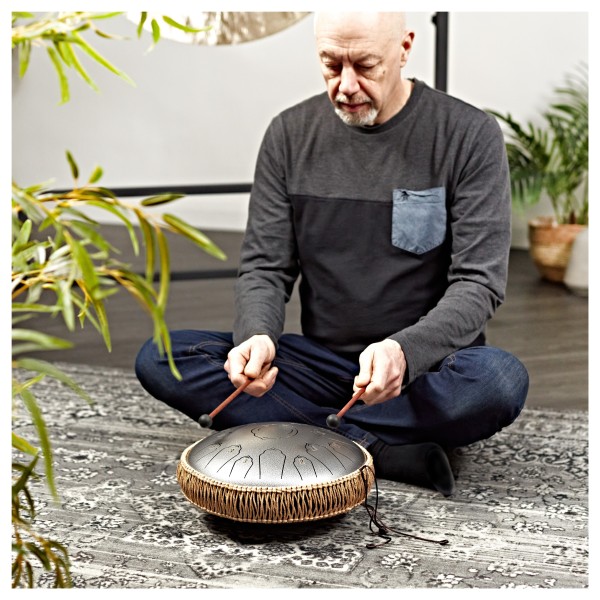 Gear4music Life 12" Steel Tongue Drum 15 Notes, D-Major, Meteorite