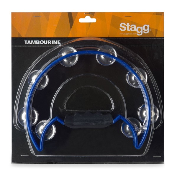 Stagg Cutaway Tambourine, 16 Jingles, Blue
