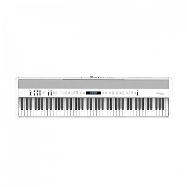 Roland FP-60X Digital Piano with Wood Frame Stand and Pedals, White