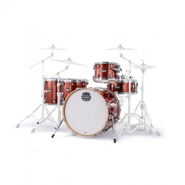Mapex Mars Birch 22" 5pc Crossover Drum Kit w/Hardware, Blood Orange