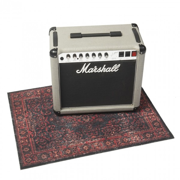Drum N Base Vintage Persian Pedal & Amp Series Rug, Red & Black
