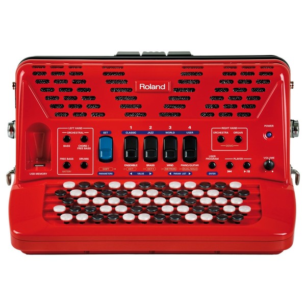 Roland FR-1XB Compact Button Type V-Accordion with Speakers, Red