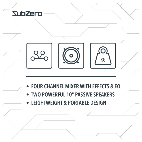 SubZero SZPA-410 175W 10" PA System with Stands