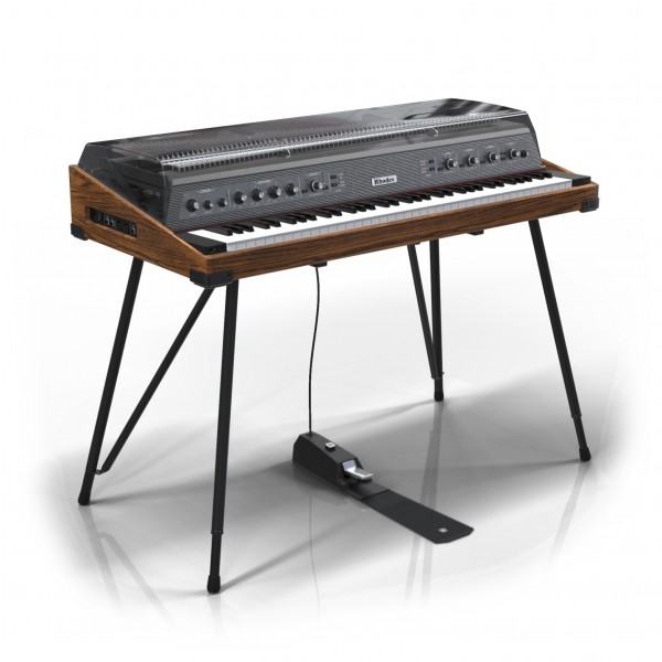 Rhodes MK8 Piano, Deluxe Black with Walnut Case and Smoked Hood
