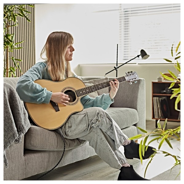 Roundback Electro Acoustic Guitar by Gear4music, Natural