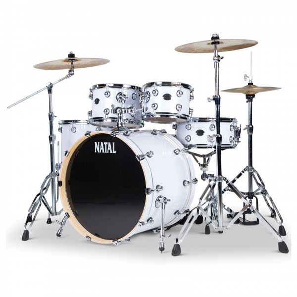 Natal Arcadia UFX 22" Am. Fusion 5pc Drum Kit w/Cymbals, Piano White