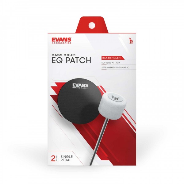 Evans Cordura Single EQ Black Nylon Patch, Pack of 2