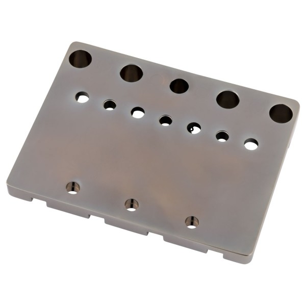 Fender HiMass String-Through 4-String Bass Bridge Assembly With Brass Saddles, Black Chrome