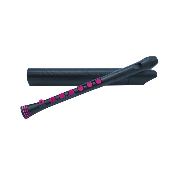 Nuvo Recorder+ with Hard Case, Baroque Fingering, Black and Pink