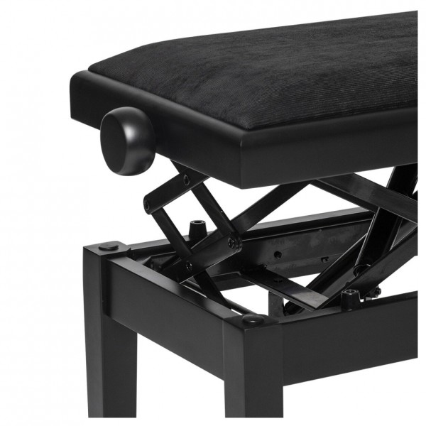 Stagg Hydraulic Piano Bench, Black Velvet, Matte Black