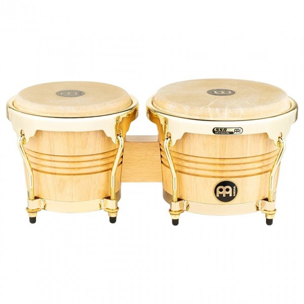 Meinl Percussion Wood Bongos, Natural, Gold Tone Hardware