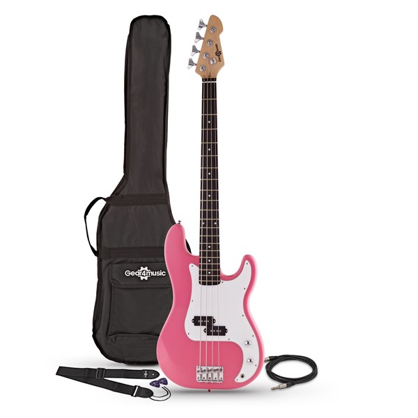 LA Bass Guitar by Gear4music, Pink