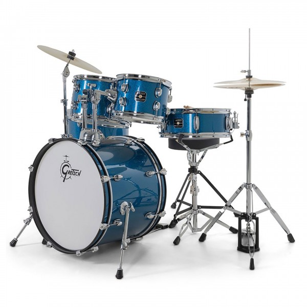 Gretsch Renegade 20" Drum Kit With Hardware & Cymbals, Blue Sparkle
