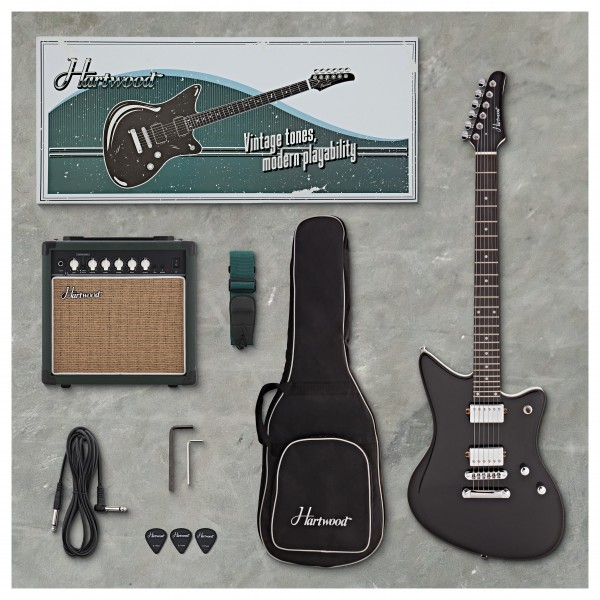 Hartwood Charger Origin Guitar Pack, Black