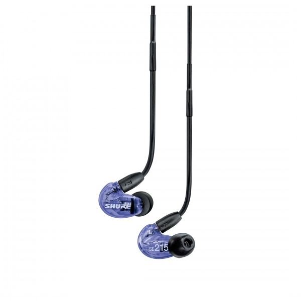 Shure SE215 Sound Isolating Earphones, with RMCE UNI Cable Purple