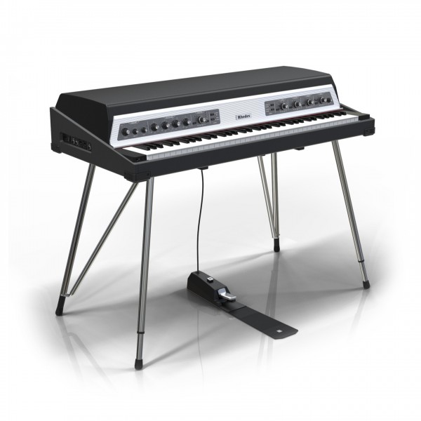Rhodes MK8 Piano, Classic Black and Silver, with Silver Stand