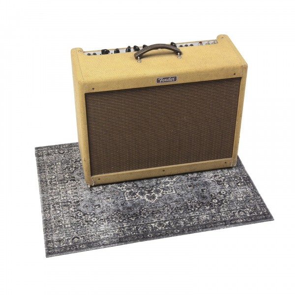 Drum n Base Vintage Persian Pedal & Amp Series Rug, Grey 80cm x 60cm