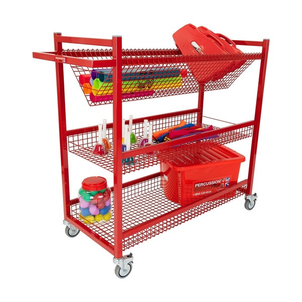 Percussion Plus Music Trolley With Wire Trays