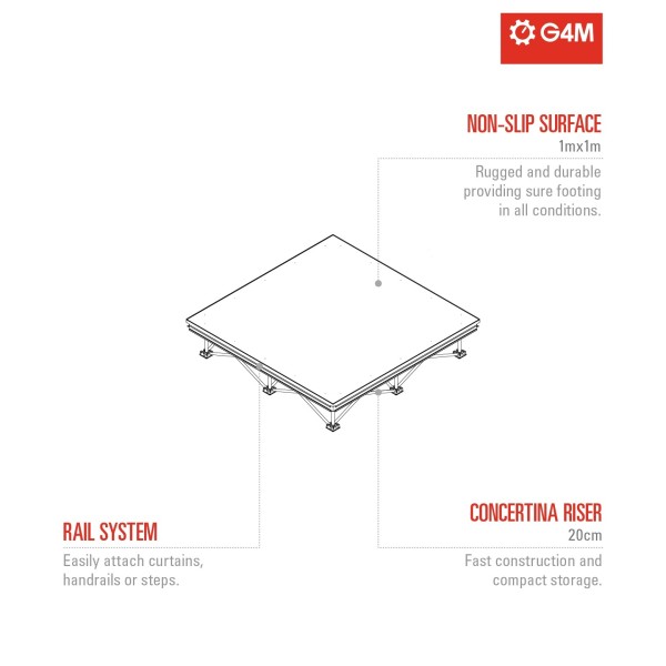 G4M 1m x 1m Spider Stage, 20cm