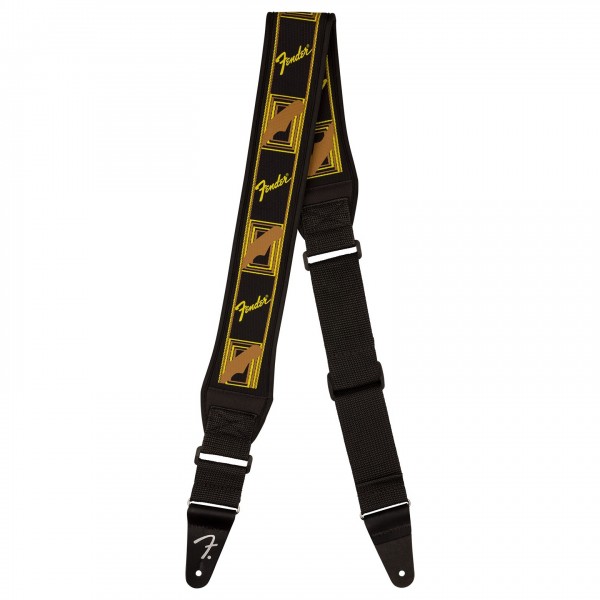 Fender Swell Neoprene Strap, Blk/Ylw/Brn Mono, 2.5"