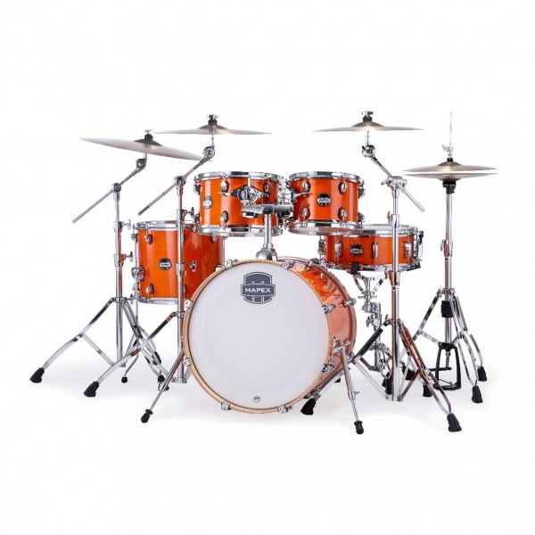 Mapex Mars Maple 22" 5pc Rock Fusion Drum Kit w/Hardware, Amber