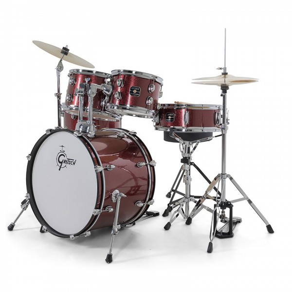 Gretsch Renegade 20" Drum Kit With Hardware & Cymbals, Ruby Sparkle
