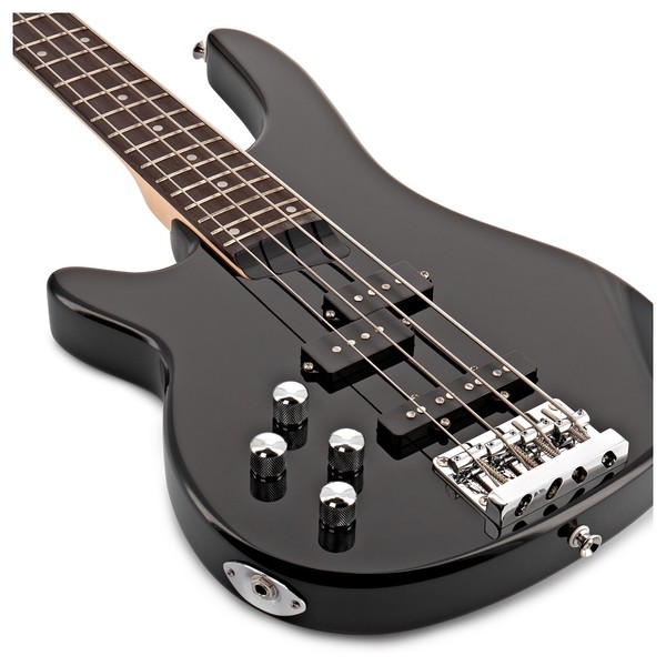 Chicago Left Handed Bass Guitar + 15W Amp Pack, Black