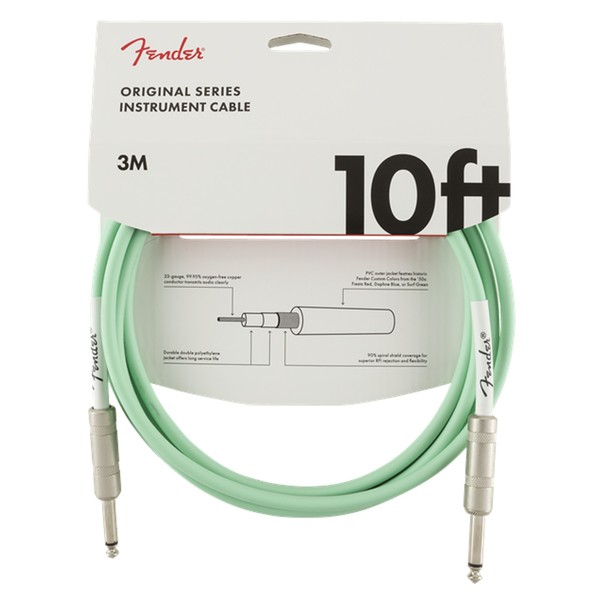 Fender Original 10ft Straight Instrument Cable, Surf Green