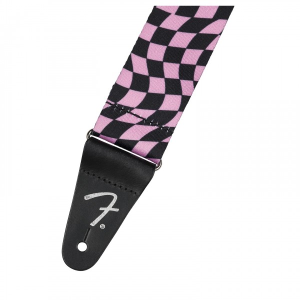 Fender Wavy Checkerboard Polyester Strap, Pink