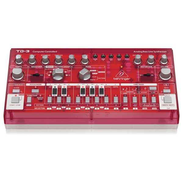 Behringer TD-3 Analog Bass Line Synthesizer, Transparent Red
