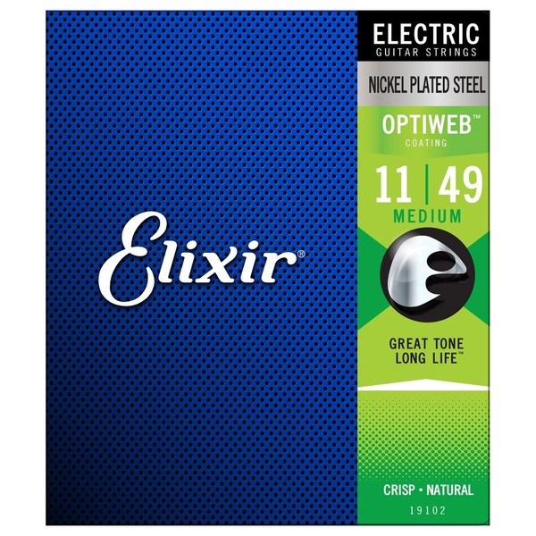 Elixir 19102 OPTIWEB Coated Electric Guitar Strings, 11-49