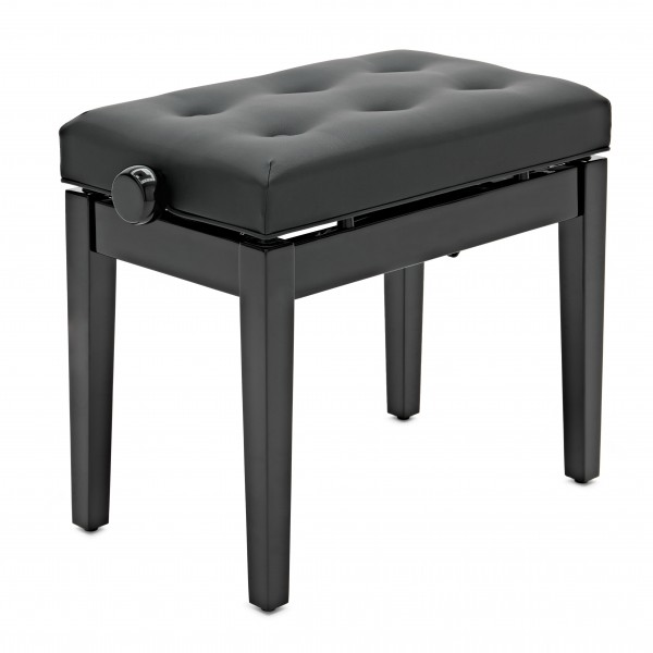 Hydraulic Piano Stool by Gear4music, Gloss Black